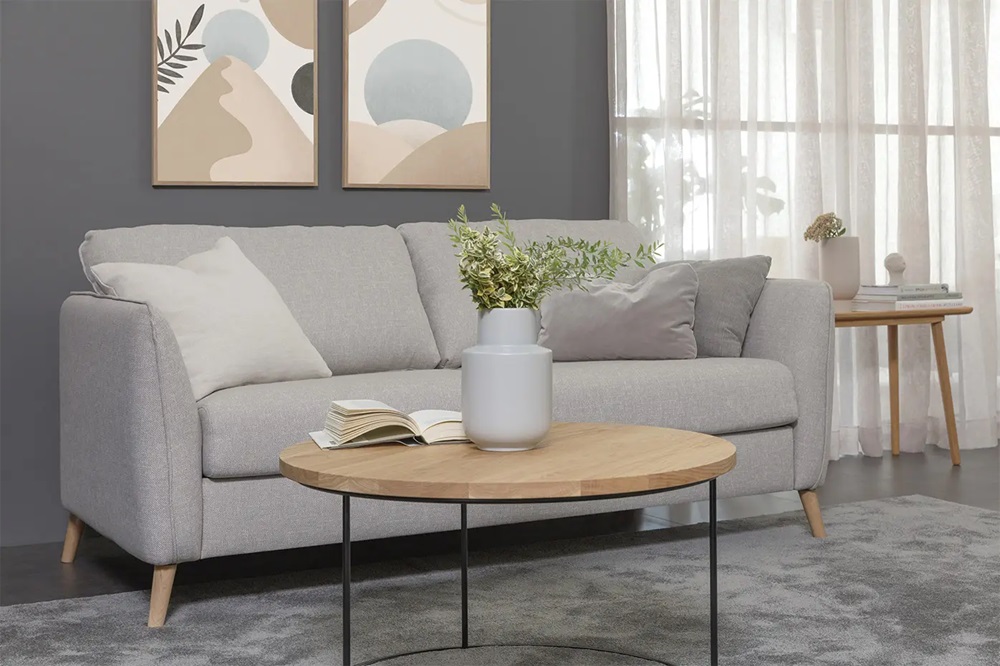 Canapé-lit d'angle Lucy gris clair 140cm - Style scandinave